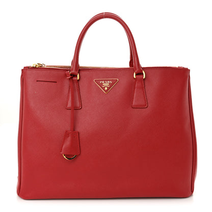 Prada Saffiano Lux Large Galleria Double Zip Tote Fuoco 1 of 13
