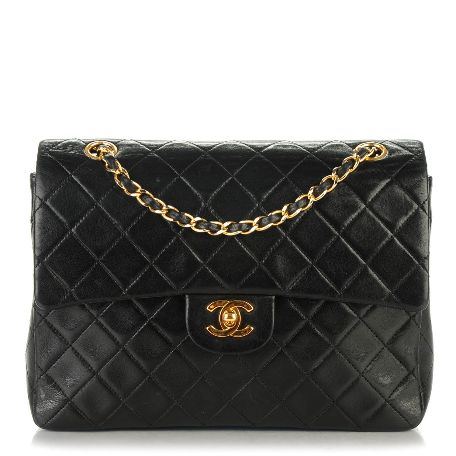 Chanel Lambskin Quilted Medium Double Flap Black 1 of 8