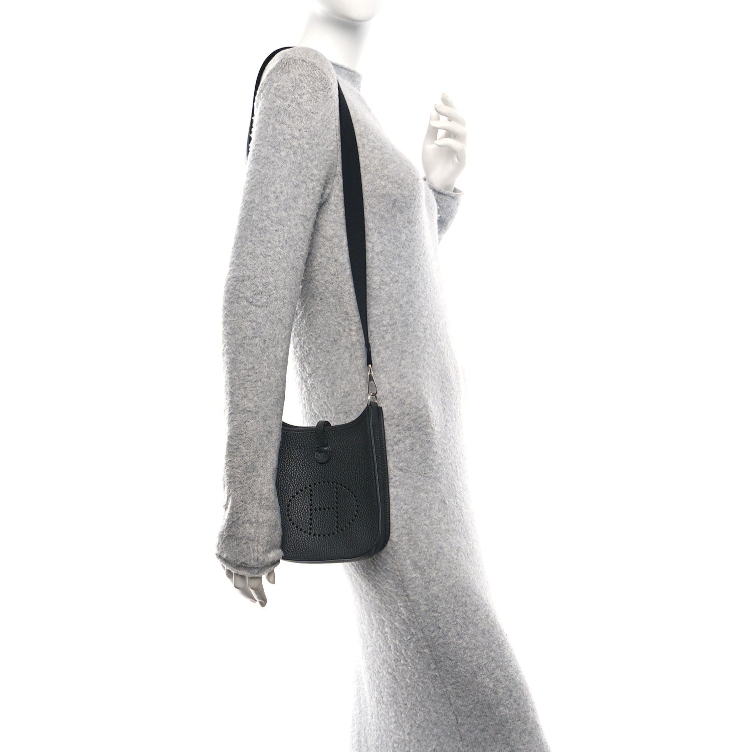 Hermes Taurillon Clemence Evelyne TPM Black 2 of 11