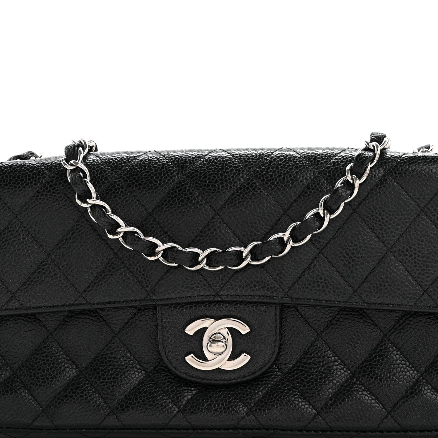 Caviar Quilted East West Flap Black