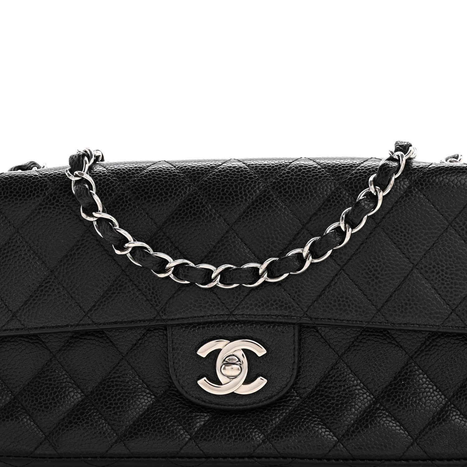 Chanel Caviar Quilted East West Flap Black 8 of 11