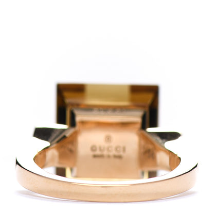 Gucci 18K Yellow Gold Smoky Quartz Chiodo Ring 54 6.75 3 of 5