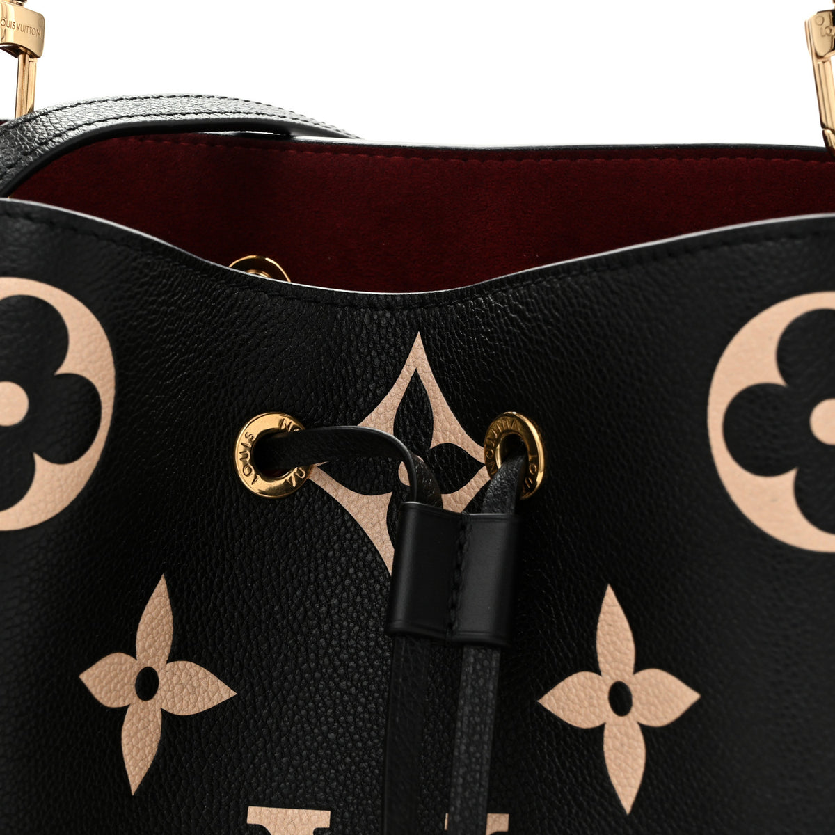 Louis Vuitton Empreinte Monogram Giant Neonoe MM Black Beige 8 of 12