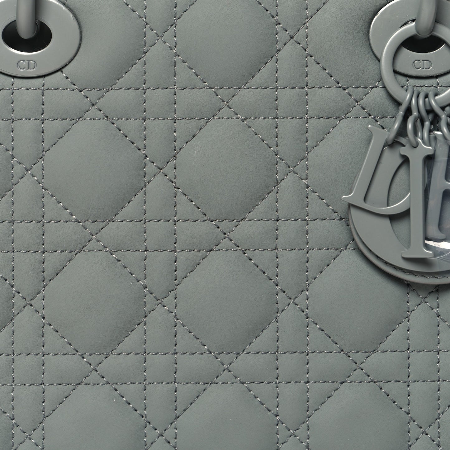 Ultra Matte Calfskin Cannage Medium Lady Dior Grey Stone