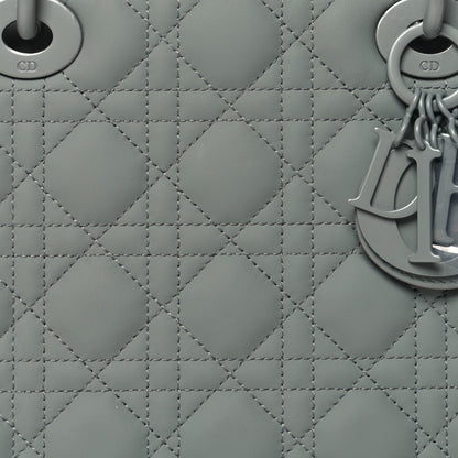 Christian Dior Ultra Matte Calfskin Cannage Medium Lady Dior Grey Stone 8 of 10