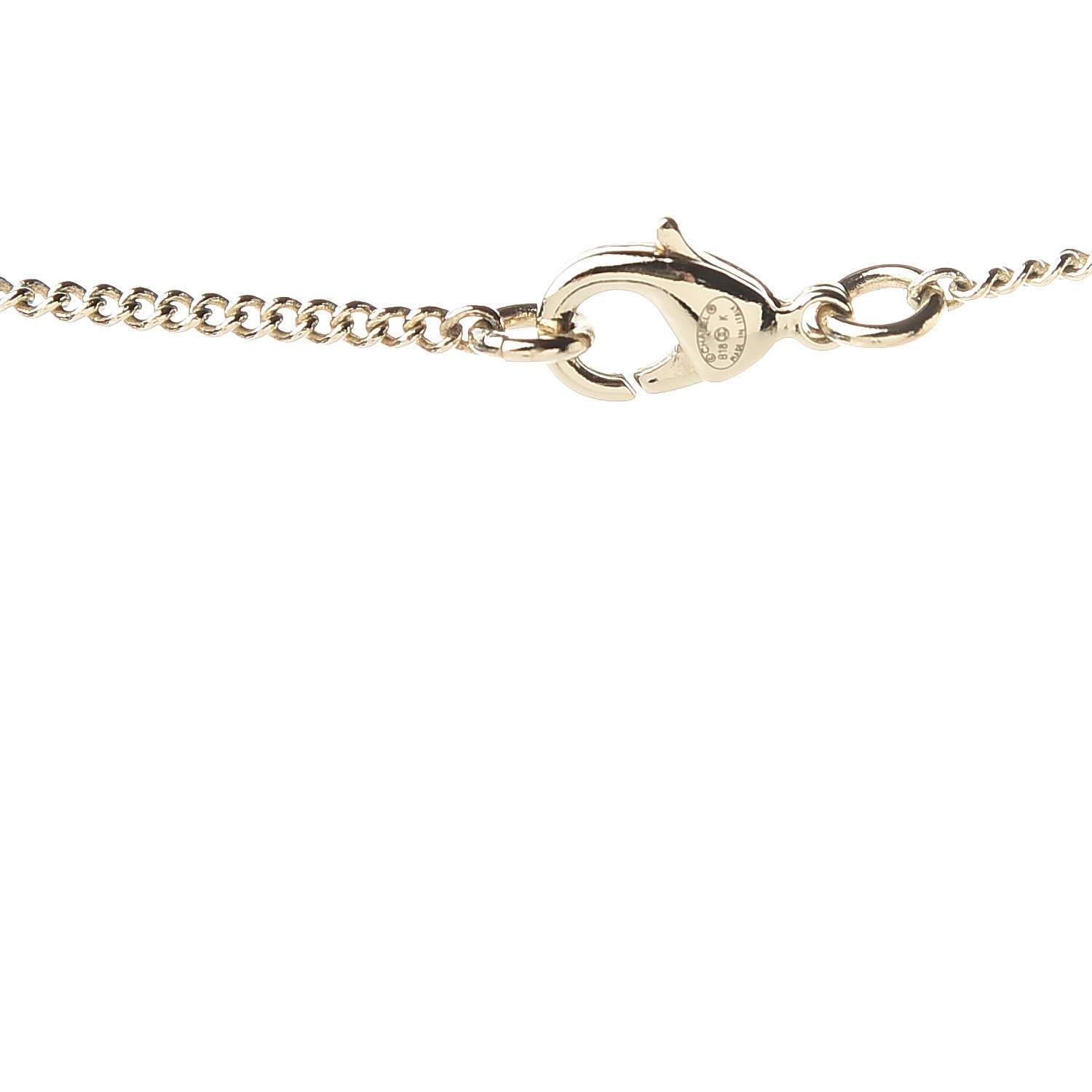 Chanel Lambskin Baguette Crystal CC Necklace Gold Pink 5 of 6
