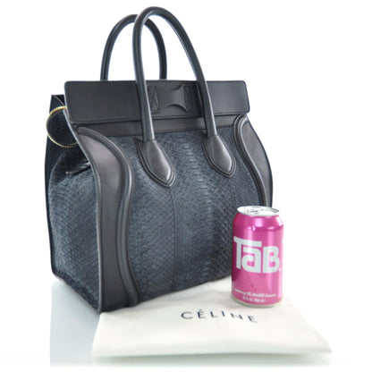 Celine Ombre Python Mini Luggage Black 3 of 9