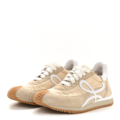 Loewe Nylon Suede Flow Runners Sneakers 35 Beige White 4 of 9