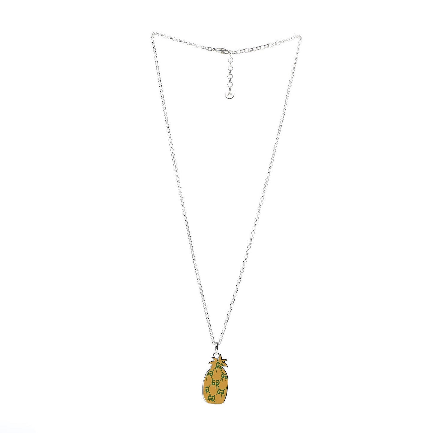 Sterling Silver Enamel GucciGhost Pineapple Pendant Necklace