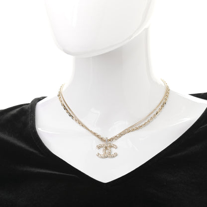 Chanel Crystal CC Multi Strand Chain Necklace Gold 2 of 6