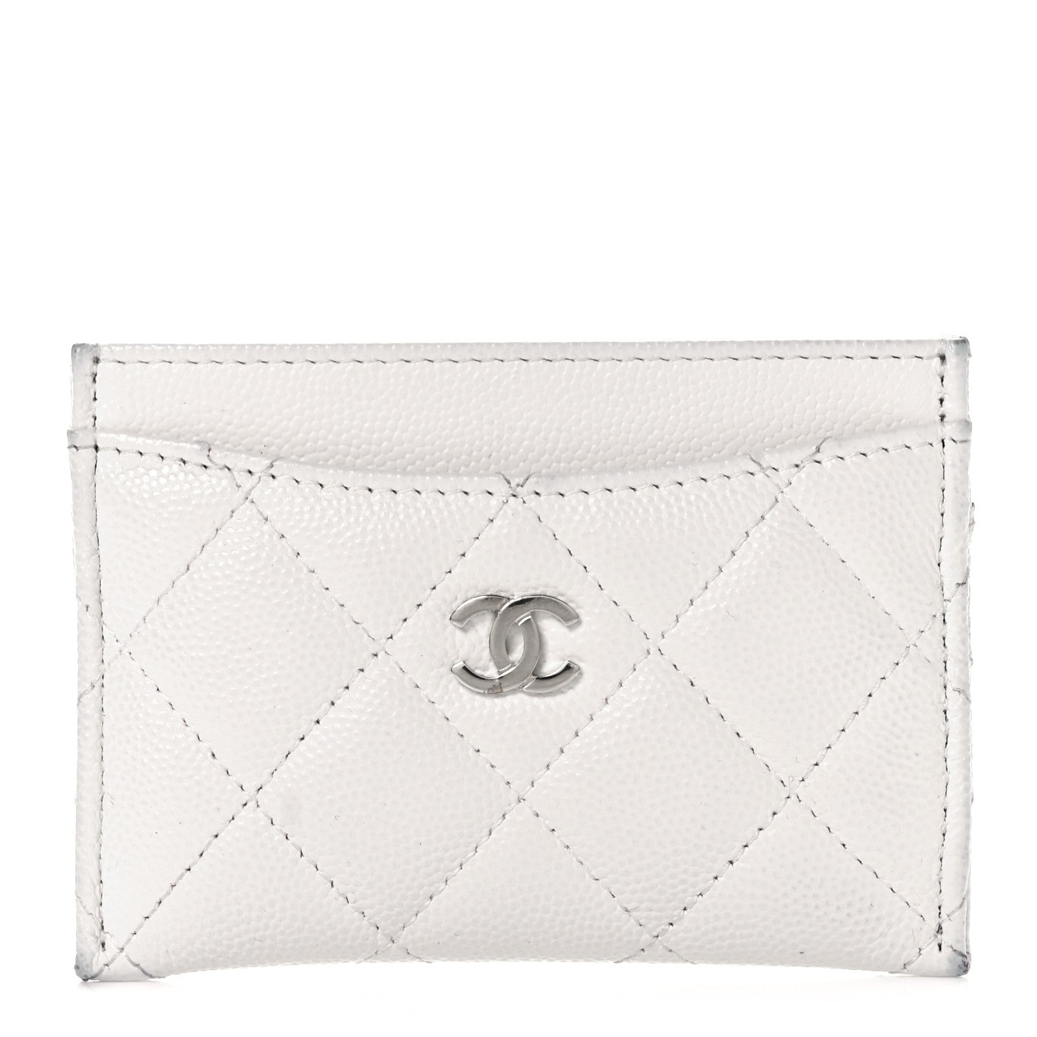 Chanel Caviar Quilted Card Holder White 1 of 22