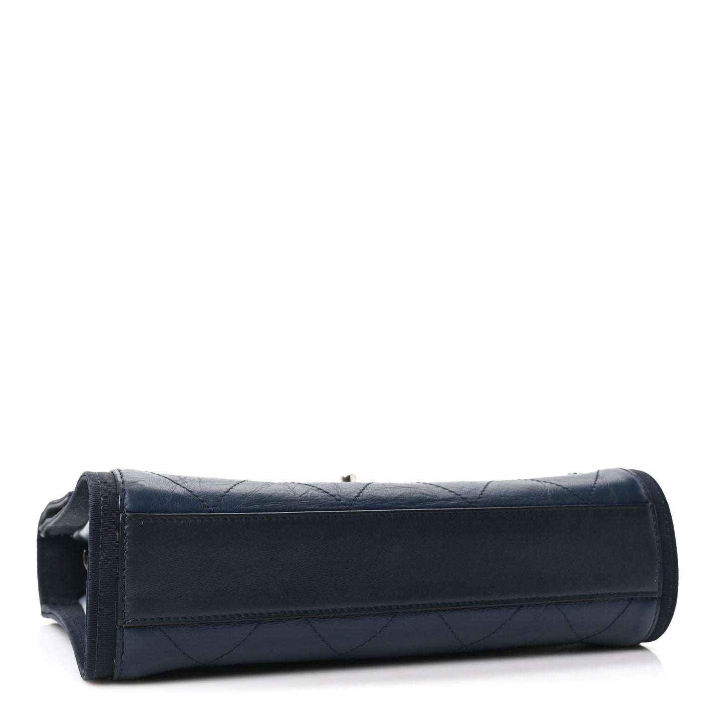 Calfskin Stitched Medium Single Flap Navy