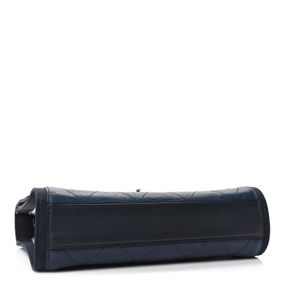 Chanel Calfskin Stitched Medium Single Flap Navy 4 of 10