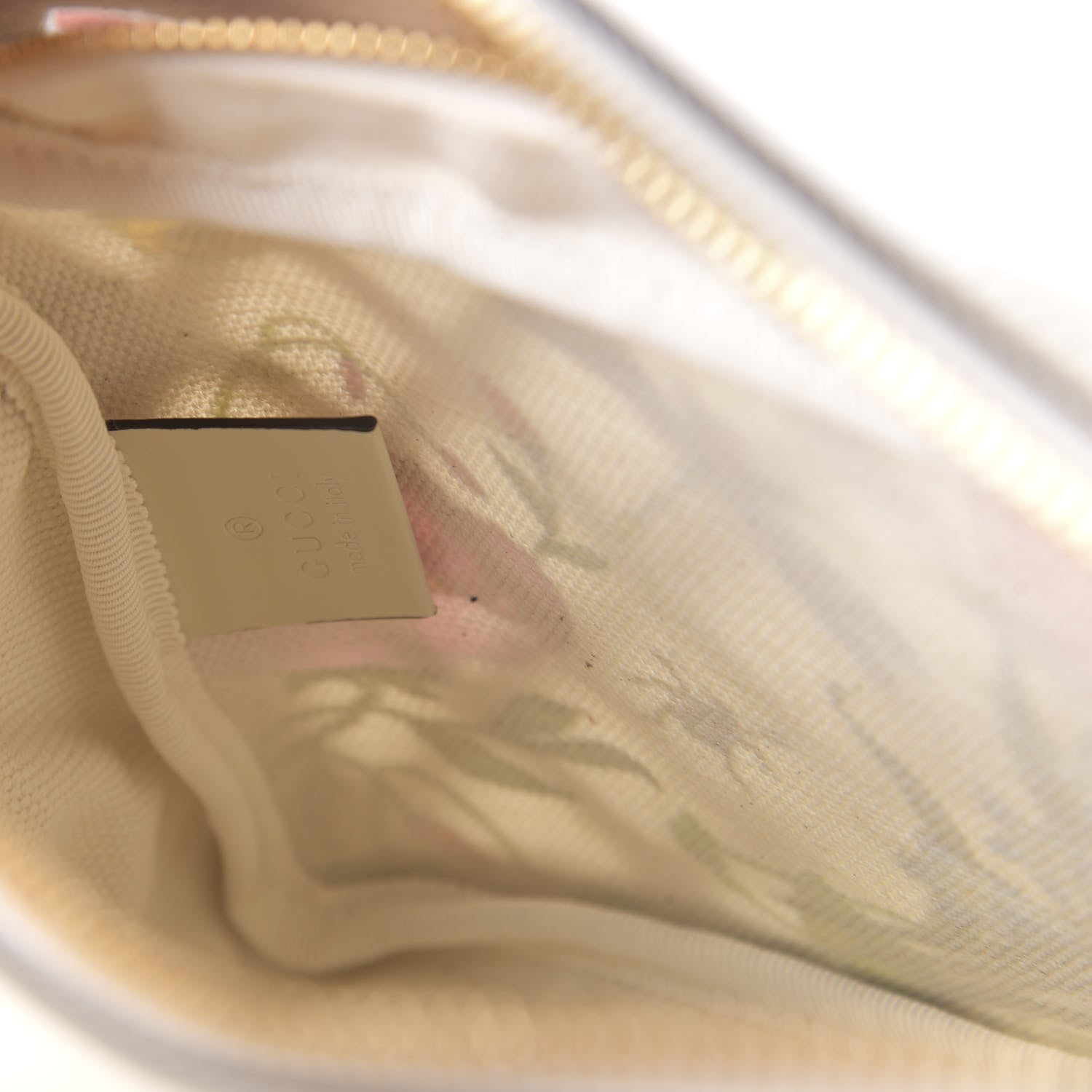 Gucci Canvas Calfskin Flora Infinity Cutout Shoulder Bag White Multicolor 8 of 10