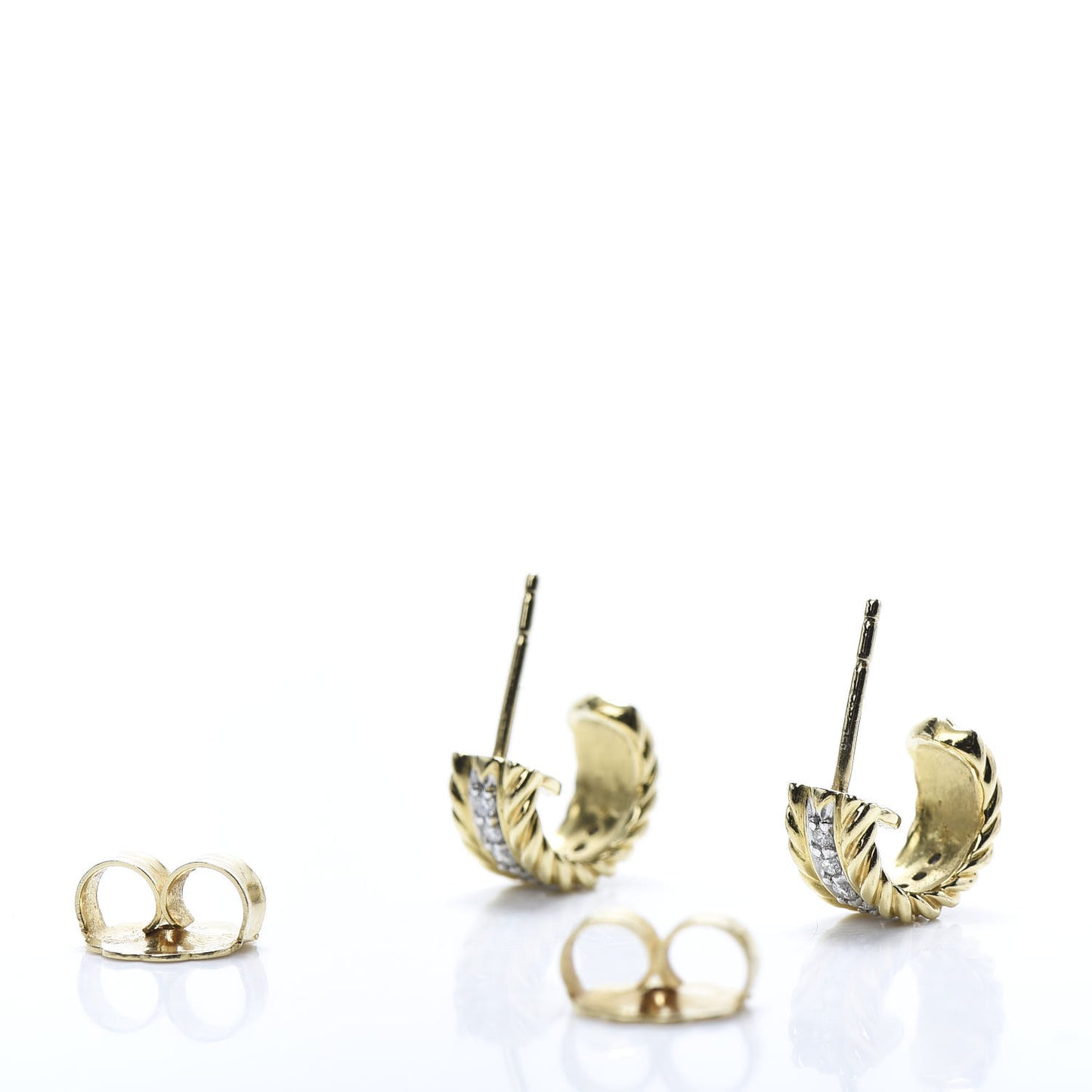 18K Yellow Gold Diamond Cable Classics Earrings