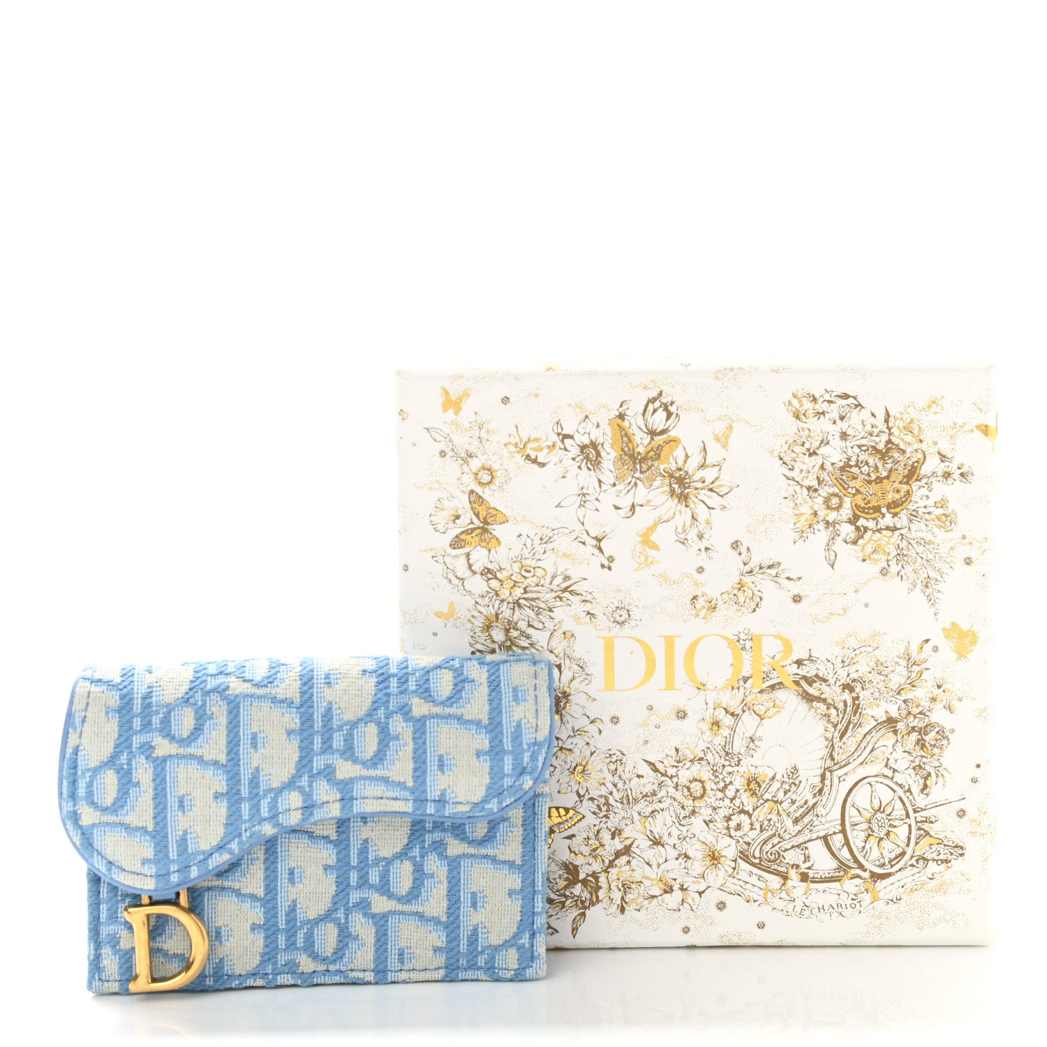 Christian Dior Oblique Saddle Card Holder Cornflower Blue 8 of 8