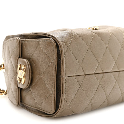 Chanel Goatskin Quilted Mini Chanel 25 Handbag Dark Khaki 9 of 10