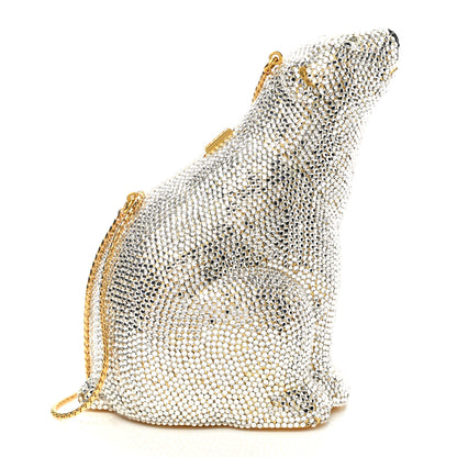Judith Leiber Swarovski Crystal Polar Bear Minaudiere Clutch White 1 of 11
