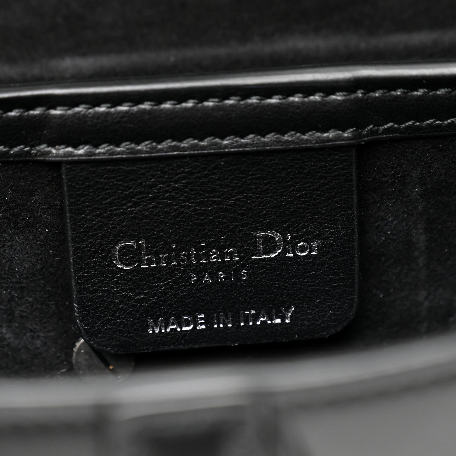Christian Dior Smooth Calfskin Braided Saddle Bag With Strap Black 6 of 10