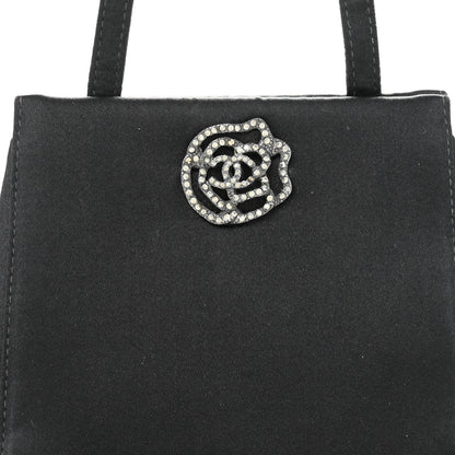 Chanel Satin Crystal Small Camellia Evening Bag Black 8 of 12
