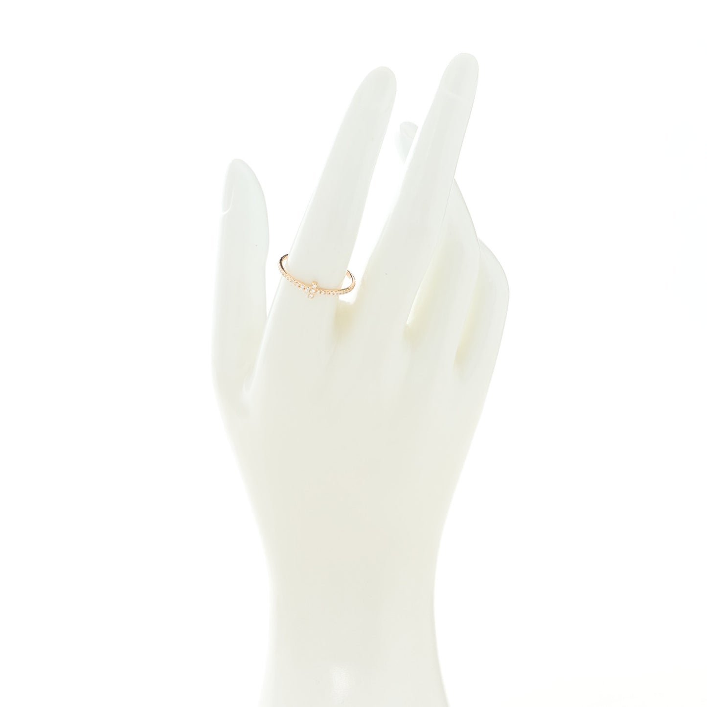 18K Rose Gold Diamond T Wire Pave Ring 59 8.5