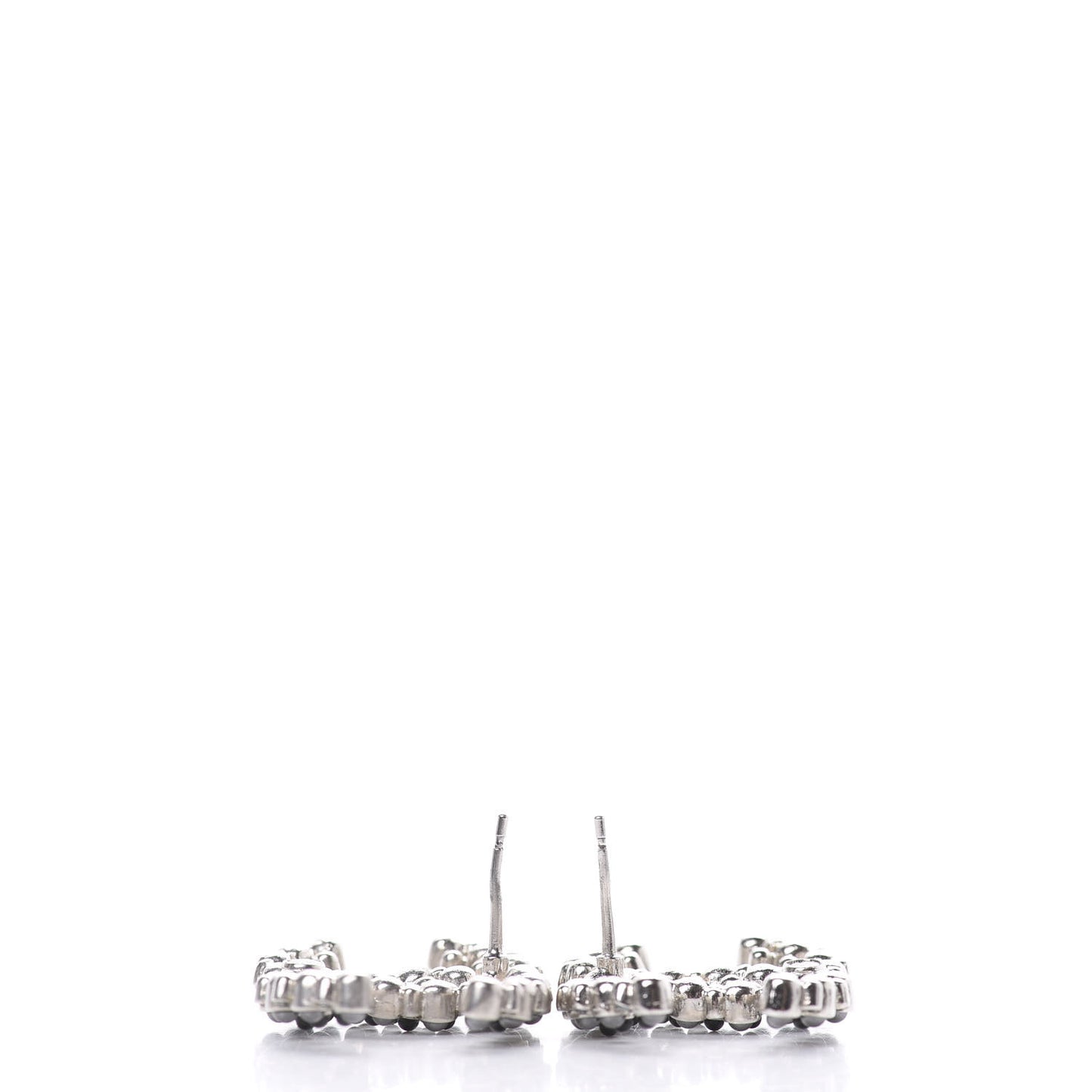 Pearl Crystal Snow Splash CC Earrings Ruthenium