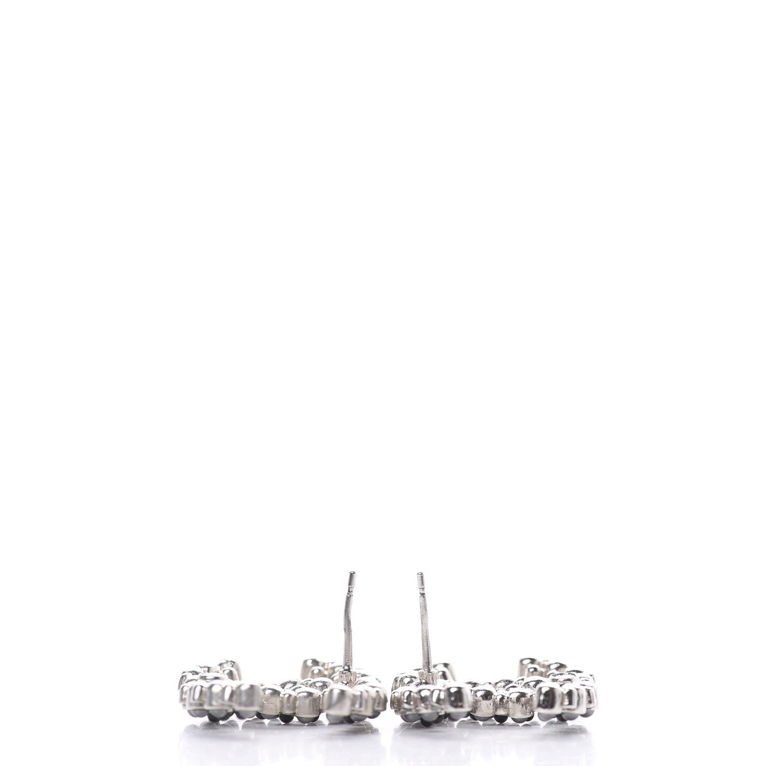 Chanel Pearl Crystal Snow Splash CC Earrings Ruthenium 5 of 6
