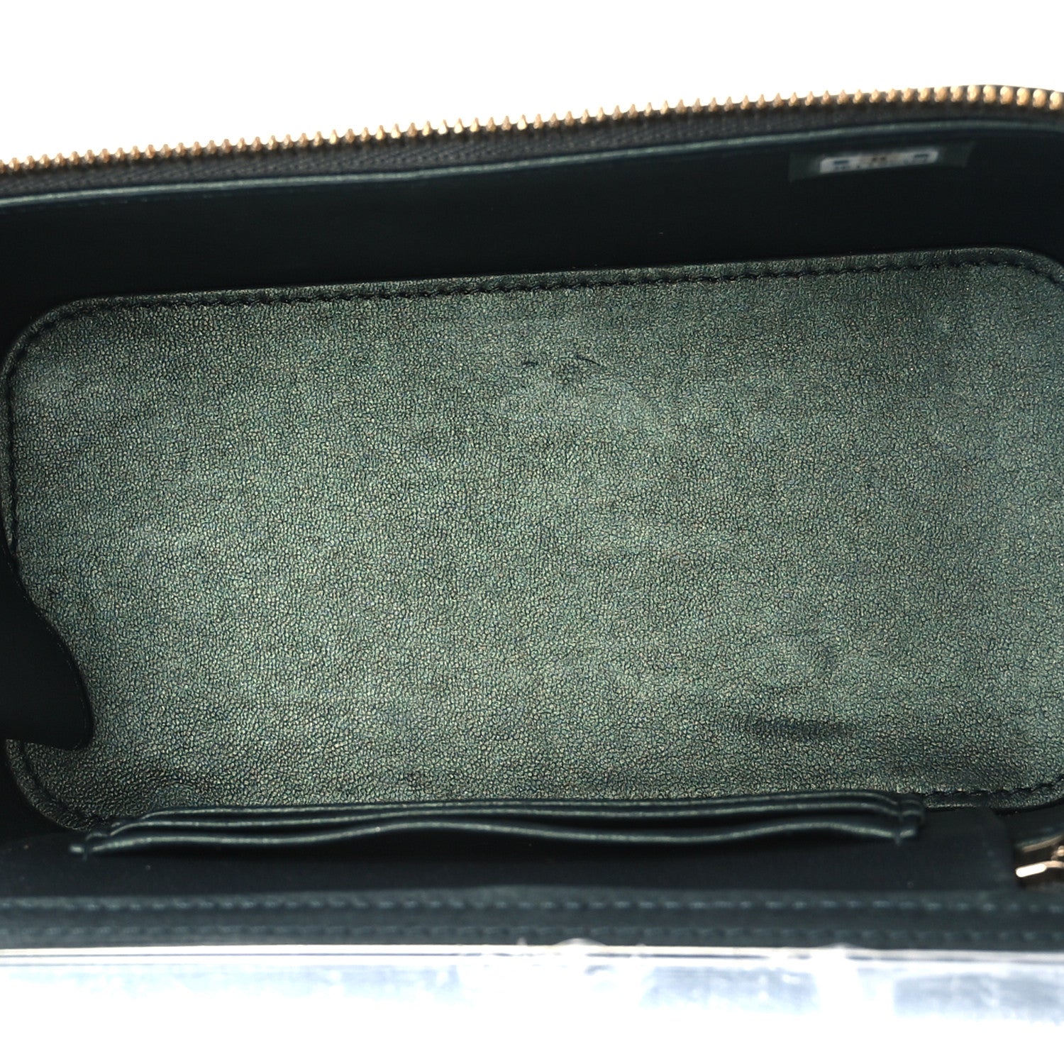 Chanel Iridescent Lambskin Quilted Small Top Handle Vanity Case With Chain Green 5 of 10