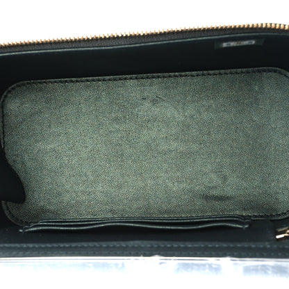 Chanel Iridescent Lambskin Quilted Small Top Handle Vanity Case With Chain Green 5 of 10