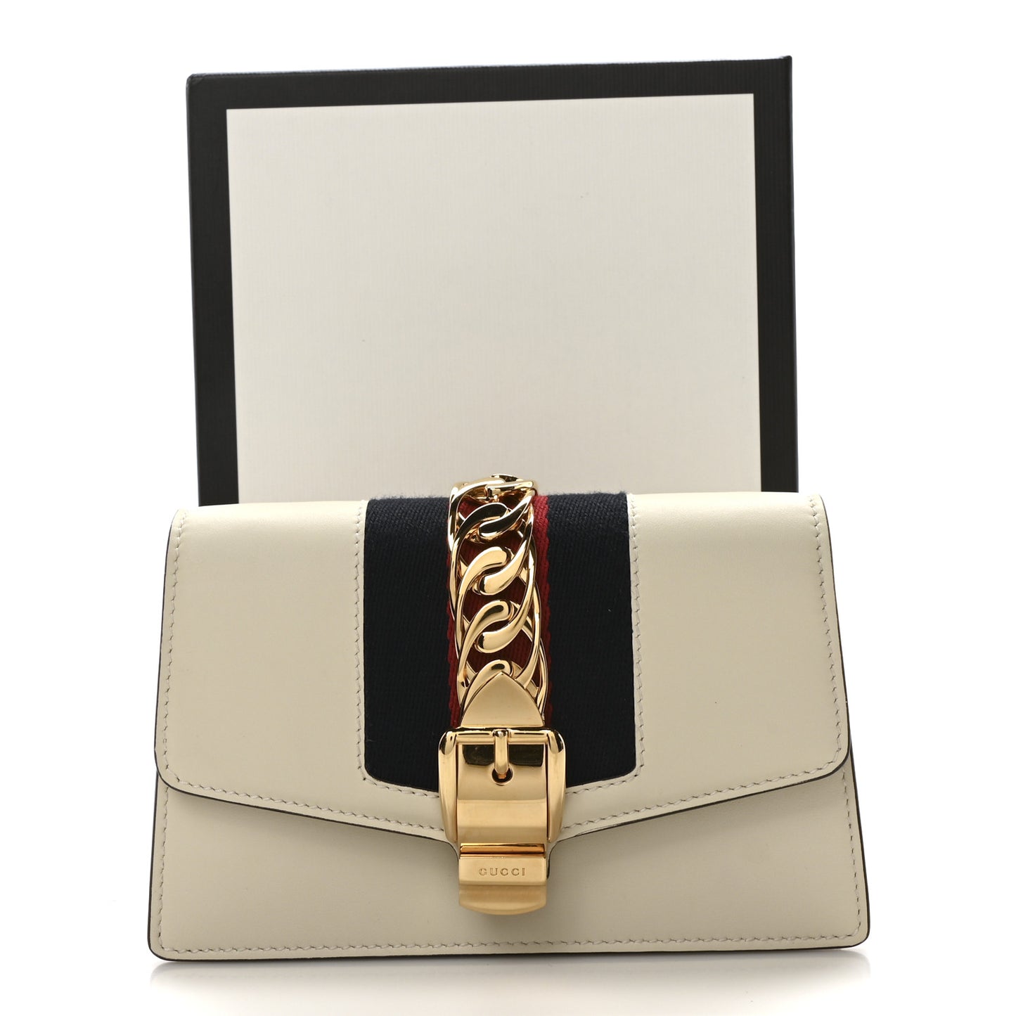 Calfskin Super Mini Sylvie Chain Shoulder Bag White
