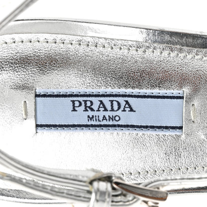 Prada Metallic Calfskin Pointed Toe Pumps 41 Argento 7 of 10