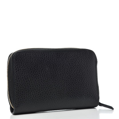 Gucci Pebbled Calfskin Zip Around Wallet Black 3 of 6