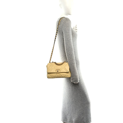 Chanel Calfskin Crochet Medium Chanel 19 Flap Yellow 2 of 13