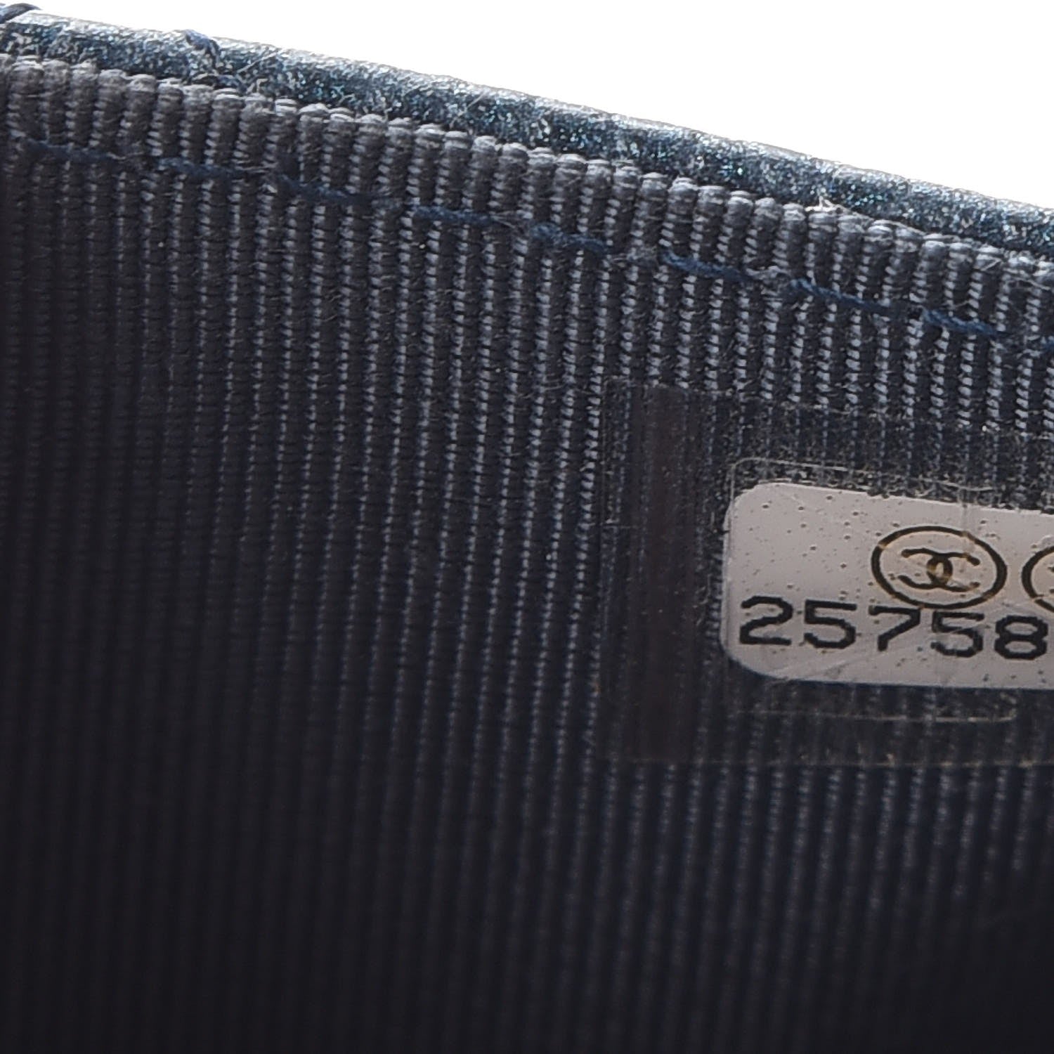 Chanel Metallic Caviar Quilted Flap Card Holder Dark Blue 8 of 9