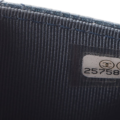 Chanel Metallic Caviar Quilted Flap Card Holder Dark Blue 8 of 9