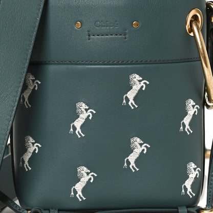 Chloe Smooth Calfskin Little Horses Embroidered Mini Roy Bucket Bag Cloudy Blue 9 of 13