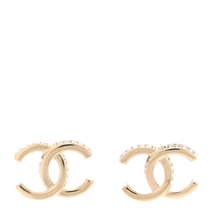 Chanel Metal Baguette Crystal CC Earrings Gold 1 of 5