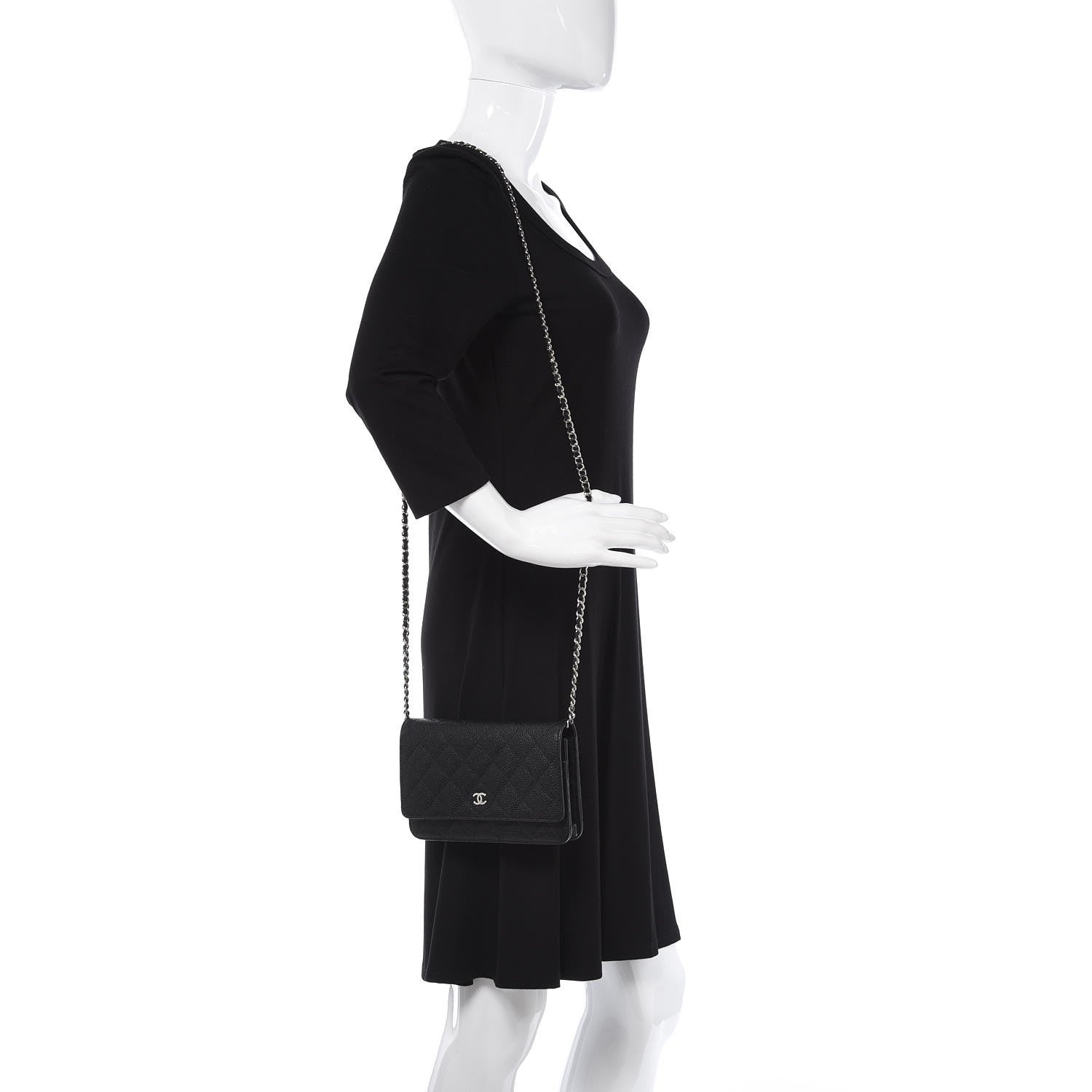 Chanel Caviar Quilted Wallet On Chain WOC Black 2 of 9