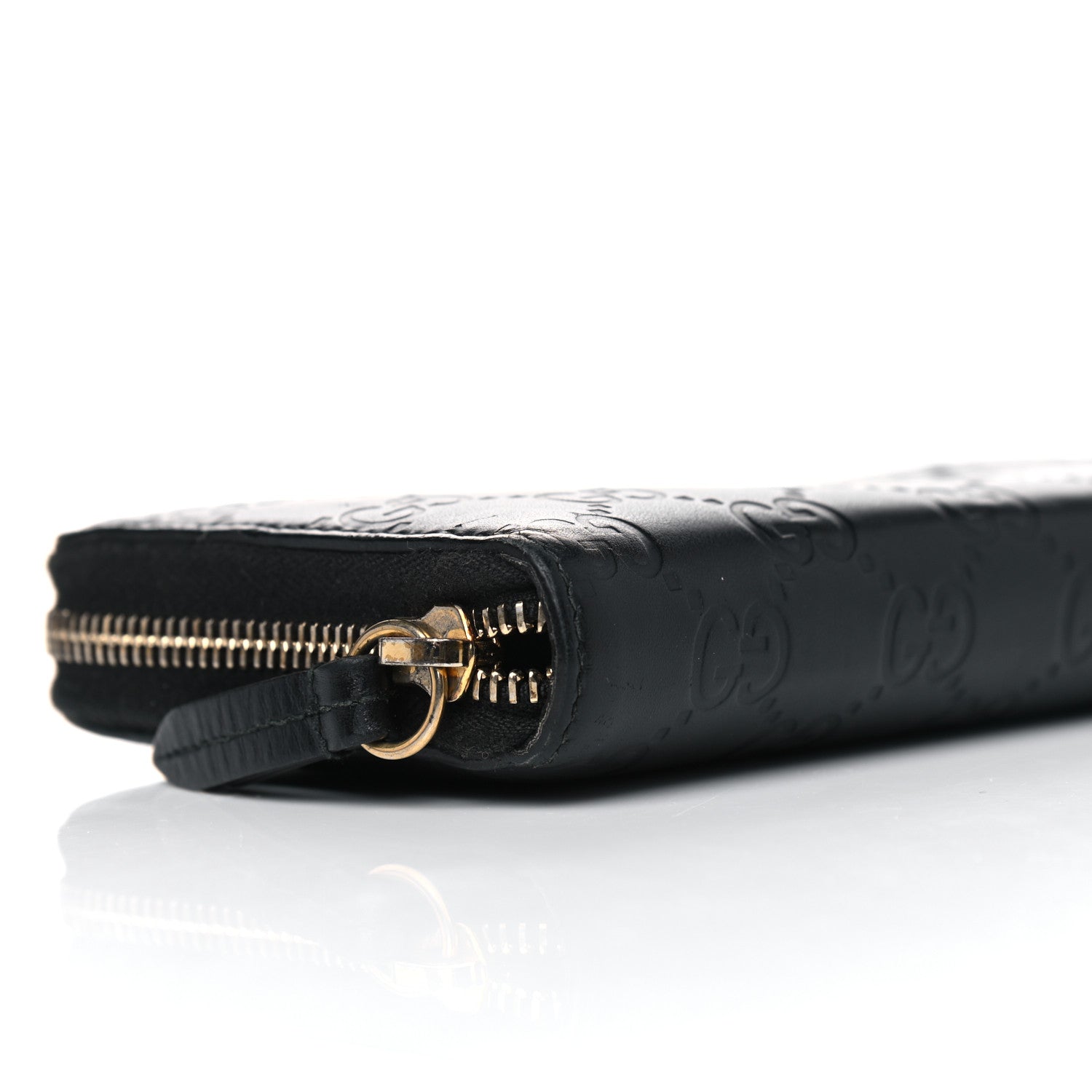 Gucci Guccissima Signature Zip Around Wallet Black 5 of 8