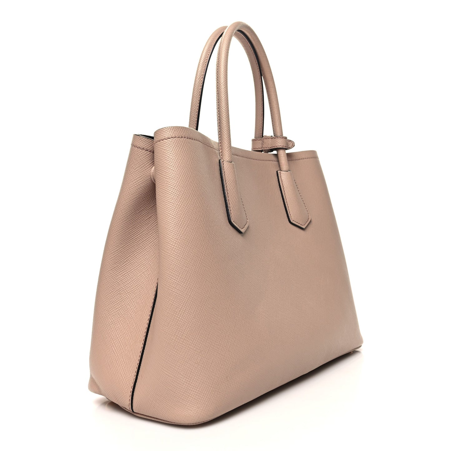 Saffiano Cuir Medium Double Bag Cammeo Black