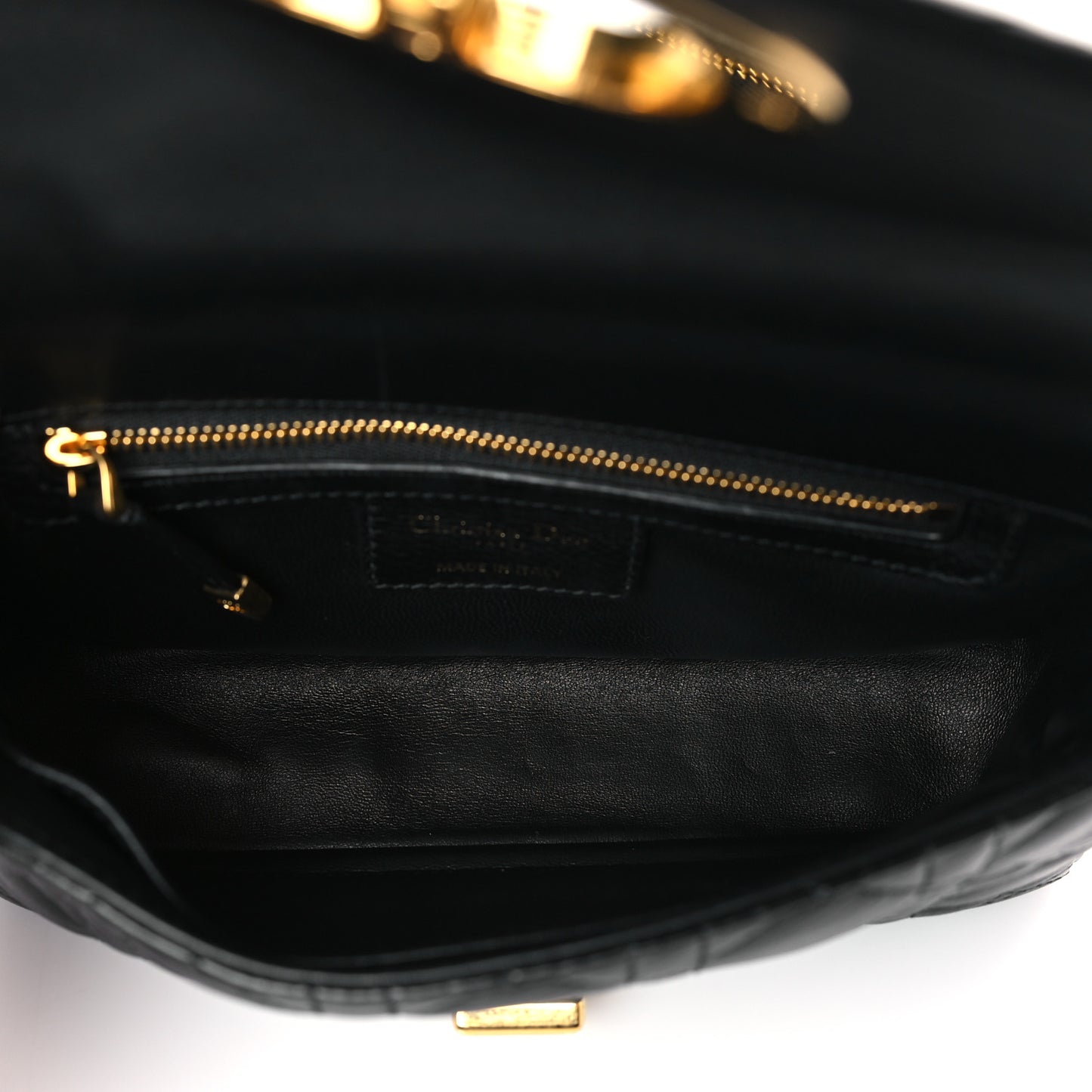 Calfskin Cannage Small Caro Bag Black