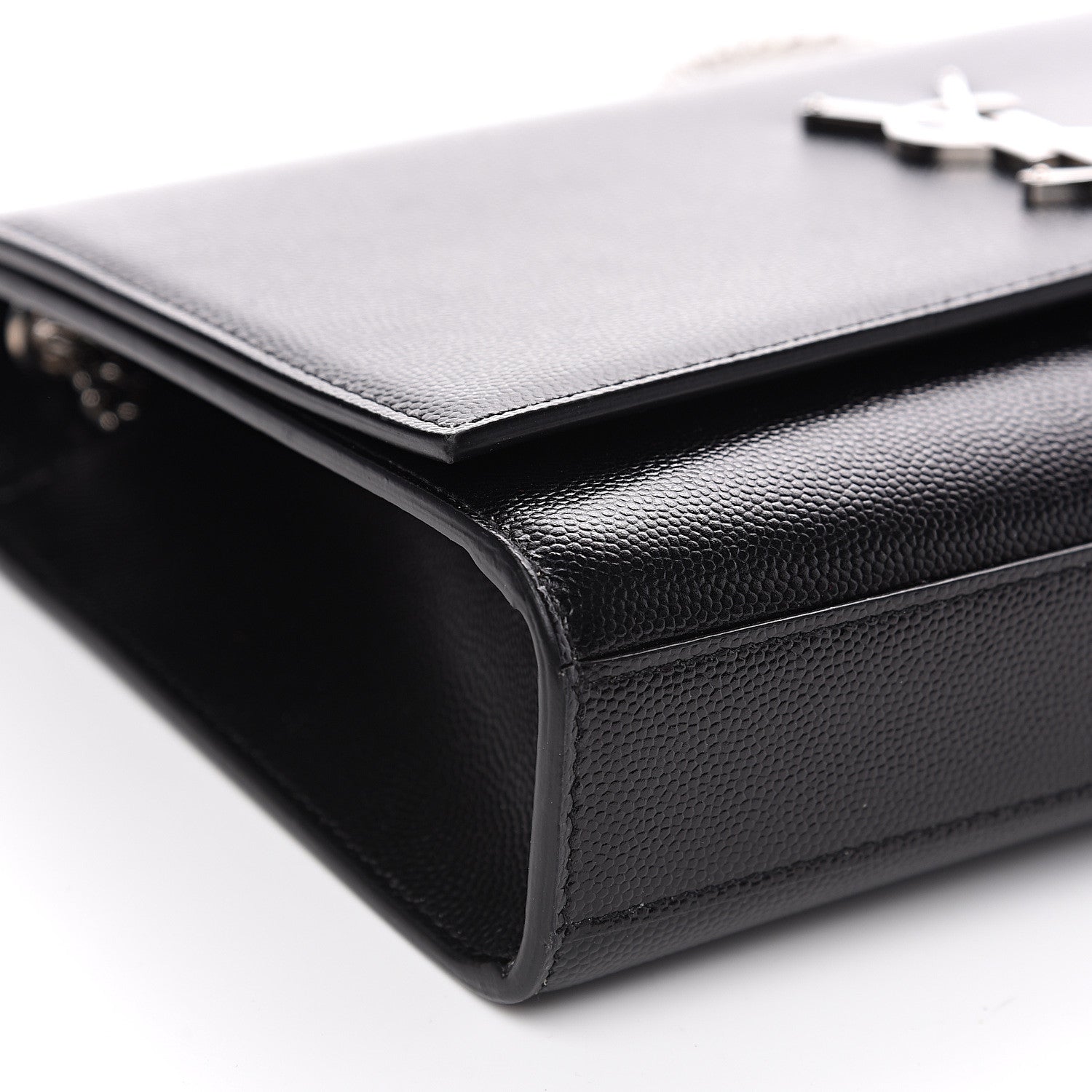 Saint Laurent Grain De Poudre Large Classic Monogram Kate Satchel Black 7 of 8