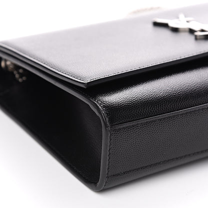Saint Laurent Grain De Poudre Large Classic Monogram Kate Satchel Black 7 of 8