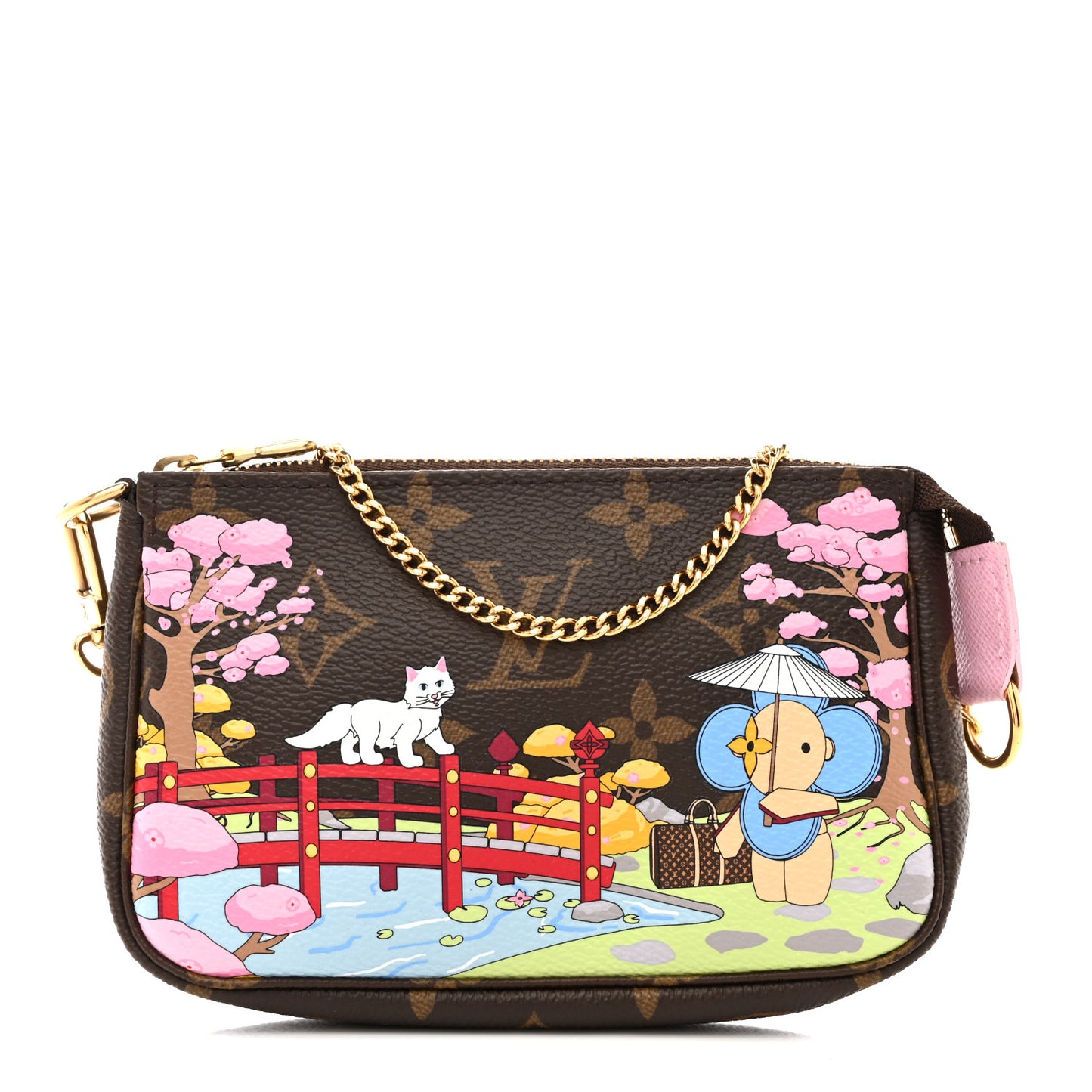 Monogram 2021 Christmas Animation Japanese Garden Mini Pochette Accessories Wisteria Pink