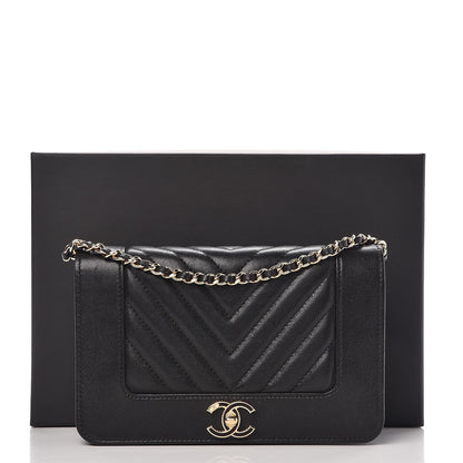 Chanel Sheepskin Quilted Mademoiselle Vintage Wallet On Chain WOC Black 9 of 9