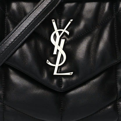 Saint Laurent Lambskin Quilted Small Loulou Puffer Monogram Chain Satchel Black 8 of 11