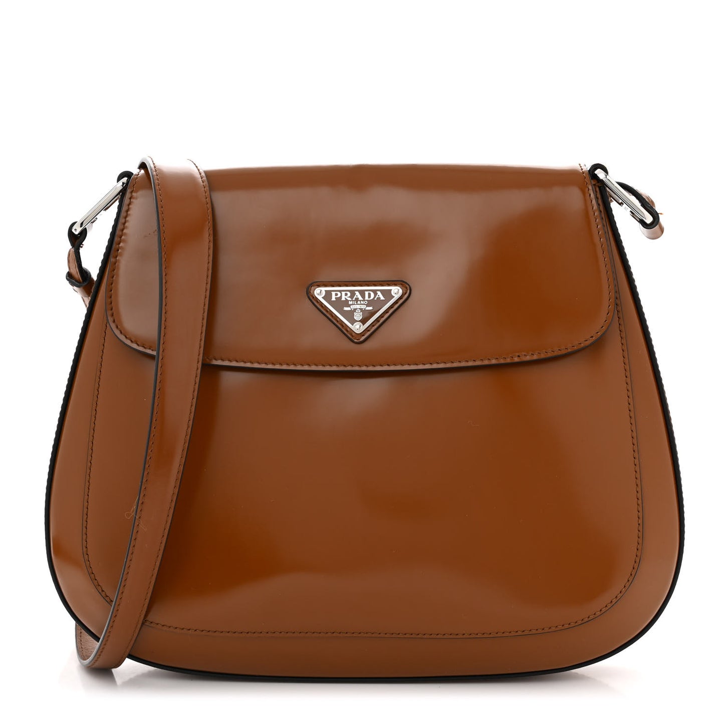 Spazzolato Cleo Flap Adjustable Strap Shoulder Bag Tobacco