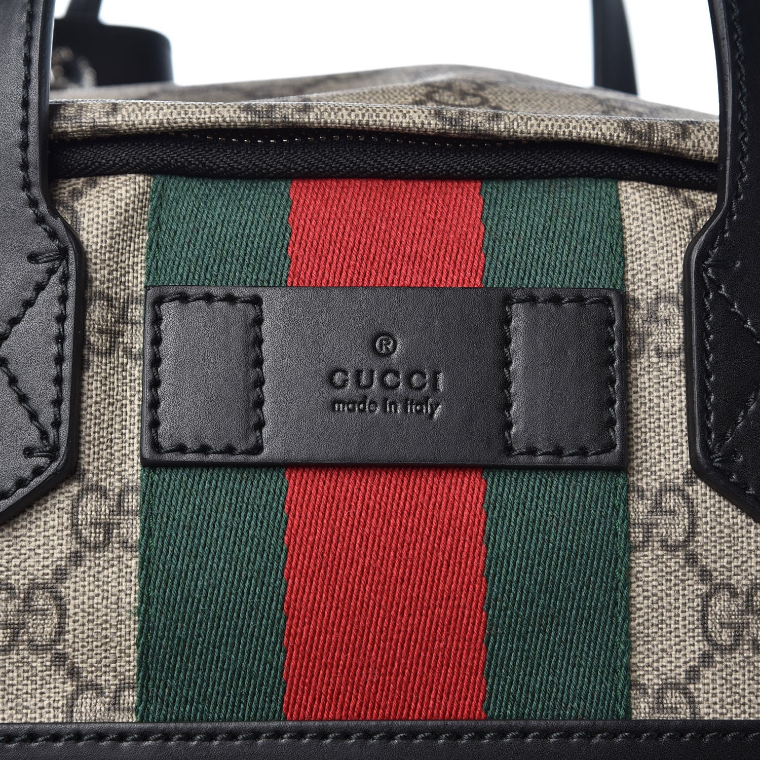 Gucci Soft GG Supreme Monogram Appia Calfskin Web Tote Backpack Beige Ebony Black 8 of 10