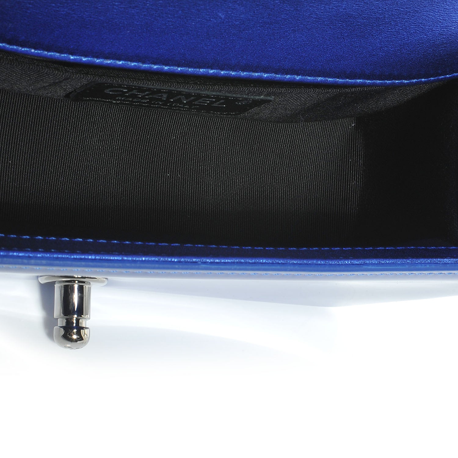 Chanel Patent Metallic Small Boy Flap Blue 7 of 9