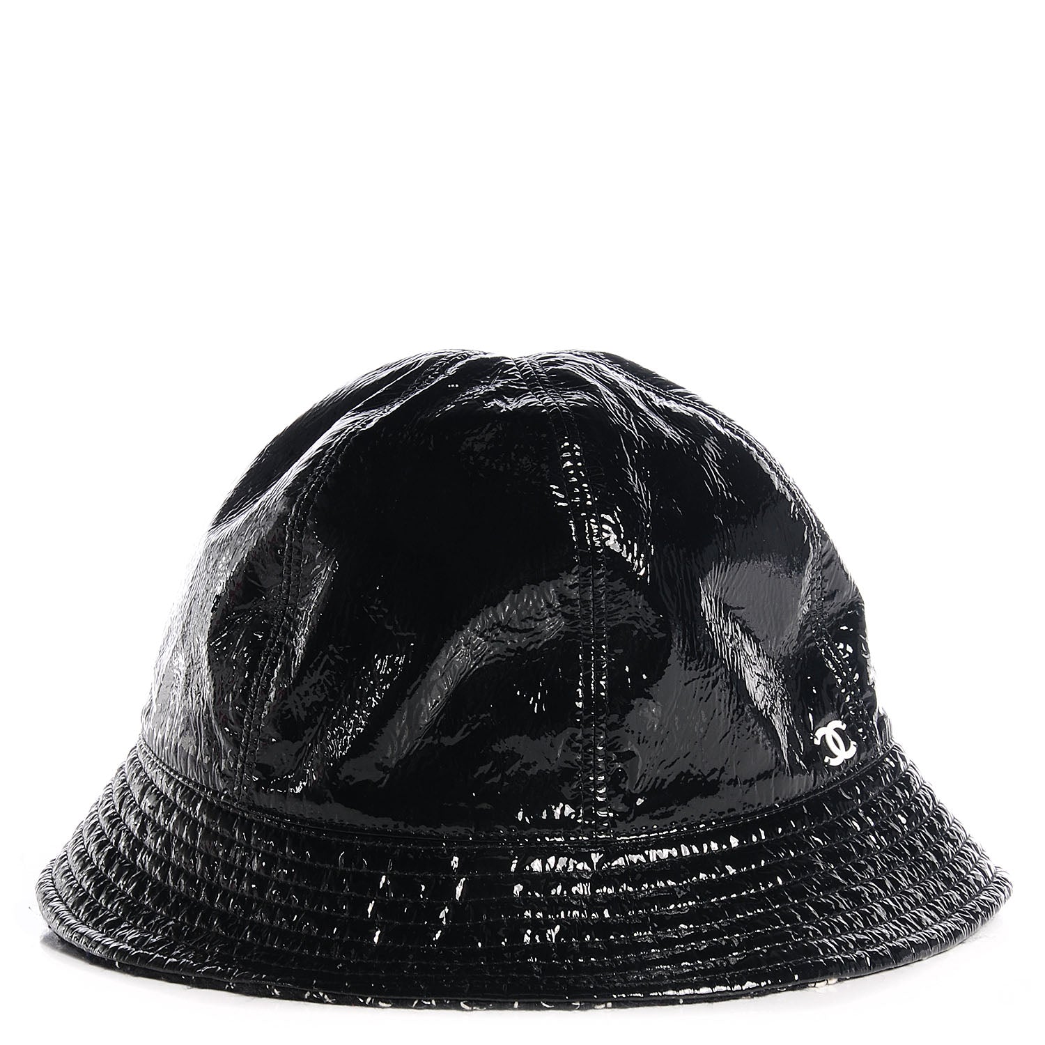 Chanel Vinyl Tweed Bucket Hat 58 Black 1 of 8